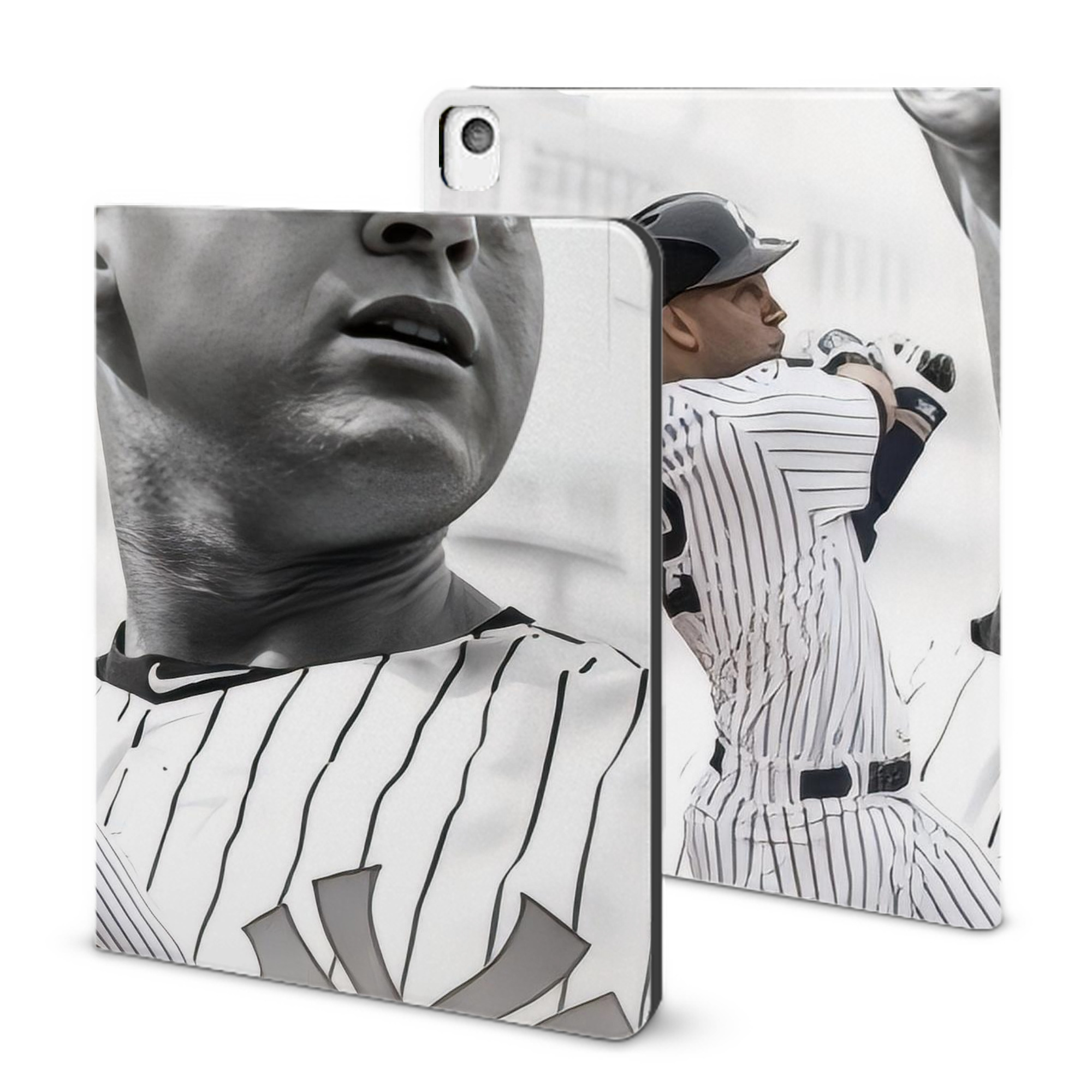Derek Jeter 61 IPad Book-Style Case With Pencil Slot – Slim PU & TPU Cover – Full Protection, Precise Fit, Water & Scratch Resistant